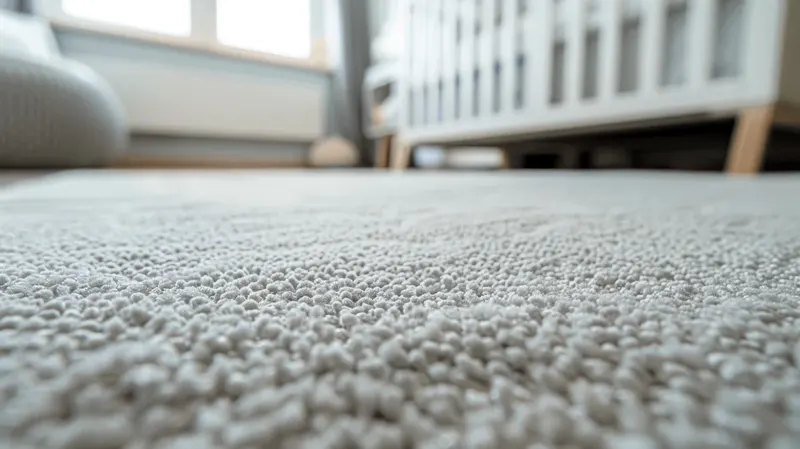 A low-angle view of freshly cleaned carpet
